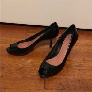 Vince Camuto patent black pump
